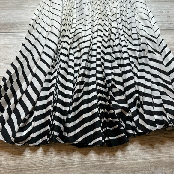 ANTHROPOLOGIE  EVA FRANCO Pleated Skirt Black & White Size 6 - Picture 3 of 10